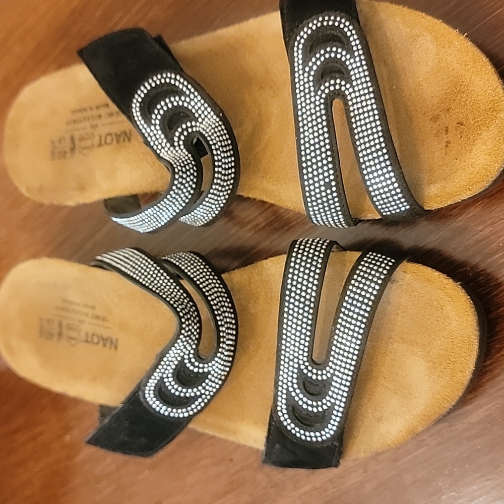 Naot Black and Silver Sandals